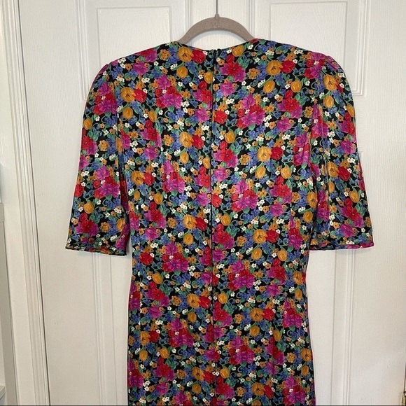 FINK Modell Vintage Floral Midi Dress 12 - Picture 5 of 8